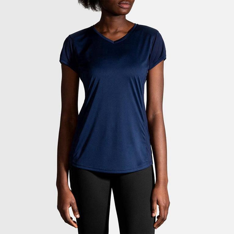 Brooks Stealth Israel - Women's Short Sleeve Running Shirt - Blue (12743-FSZW)